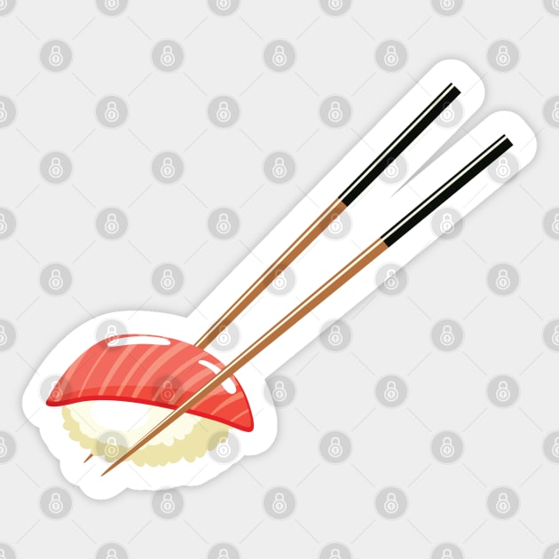 Cute kawaii Sushi with chopsticks , sushi lovers Sticker by Islanr